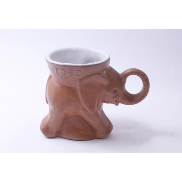 Frankoma GOP, Elephant, Message Mug, 1980, Brown, Animal Figurine, 4 inches, - Picture 1 of 4